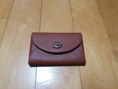 牛革薄くて小さい長財布 ワイン レッド 日本製 おこし金具 - メルカリ