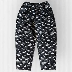 【美品】フィンレイソン×イディット　コクーンシルエットパンツ　Lサイズ　白黒　モノトーン　ウエストゴム　リラックスのサムネイル