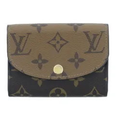 【値下げ】LOUIS VUITTON ルイ・ヴィトン ポルトモネ ロザリ 二つ折り財布 M82333 レディース モノグラムリバース ブラウン 中古