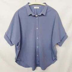 SALOON サルーン ストレッチワイドブラウス ブルー系 F □○☆のサムネイル