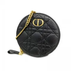 ★SALE【6de5584】クリスチャンディオール ショルダーバッグ カロ レザー ブラック ゴールド金具【中古】レディース