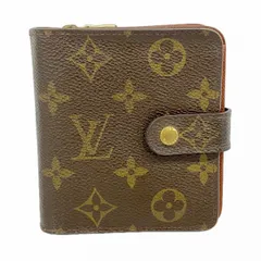 ★SALE【6de5637】ルイヴィトン 財布 モノグラム コンパクトジップ M61667 ブラウン【中古】レディース