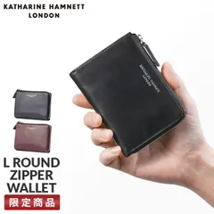 【メーカー正規品】キャサリンハムネット 財布 ミドル財布 Lラウンドファスナー 本革 イタリアンカーフレザー KATHARINE HAMNETT calf 490-50801のサムネイル