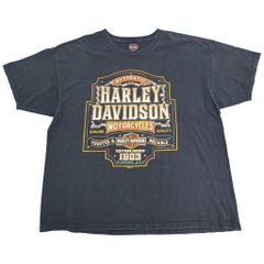 HARLEY DAVIDSON ハーレーダビッドソン 半袖Ｔシャツ 大きいサイズ モーターサイクル ブラック(メンズ 2XL)中古 古着 Y0717