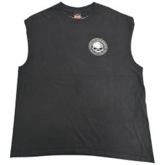 HARLEY DAVIDSON ハーレーダビッドソン スカルロゴ ノースリーブＴシャツ 大きいサイズ モーターサイクル(メンズ 2XL相当)中古 古着 Y0754