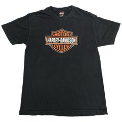 90年代 HARLEY DAVIDSON ハーレーダビッドソン ロゴＴシャツ モーターサイクル ブラック(メンズ L)中古 古着 Y0773