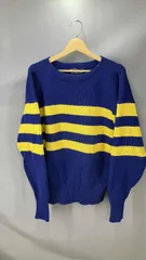 ★ 9Os POLO by RALPH LAUREN ポロ ラルフローレン ニット コットンニット サイズXL ネイビー× イエロー 通年