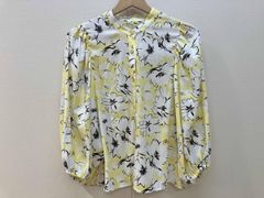 美品 ポールスチュアートPaulStuart 花柄 バンドカラー ブラウス 美品 ポールスチュアートPaulStuart 花柄 バンドカラー ブラウス