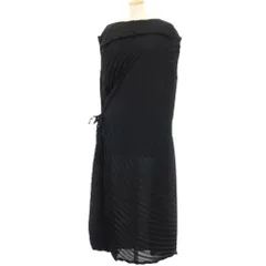 【中古】イッセイミヤケ ISSEY MIYAKE 2025年秋冬 プリーツ アシンメトリー ワンピース ブラック【サイズ表記なし（L位）】【レディース】