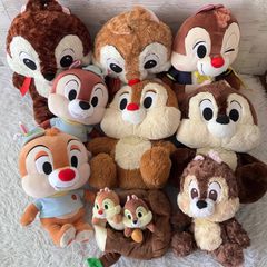 디즈니 칩과 데일 봉제인형 대량 정리 판매 칩 데일 Disney 페어 9점 세트 9