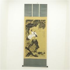 模写/狩野探幽/松鶴図/双鶴/花鳥図/祝掛軸/正月掛軸/掛軸☆宝船☆AK