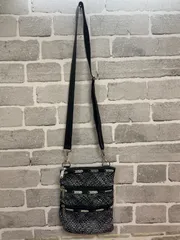 Y【Y8-13】◇ LESPORTSAC    ショルダーバック　黒色　総柄　レディース