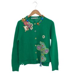 激カワ♡美品 アルベロベロ ブタさん 草花 ロング ニットコート