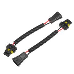 A ABSOPRO 延長変換ワイヤーハーネスヘッドライトフォグランプバルブソケットアダプター H8 H9 H11オス-9006 HB4メス ユニバーサル 車 トラック用 耐久性 プラスチック ハーネスソケットコネクタ ブラック 2個