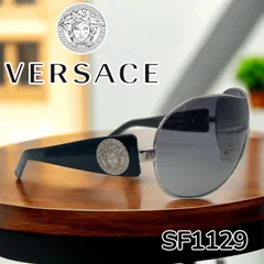 VERSACE　ヴェルサーチ　サングラス　SF1129　メデューサ ロゴ　ラインストーン　ブラック　黒　希少　メガネ　眼鏡のサムネイル