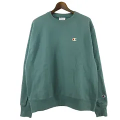 チャンピオン CHAMPION Reverse Weave リバースウィーブ crewneck sweatshirt トレーナー スウェット 裏起毛 ロゴ刺繍 コットン グリーン XL 大きいサイズ