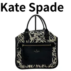 kate spade new york ケイトスペード 2way ハンドバッグ ショルダーバッグ 総柄 ナイロン ブラック