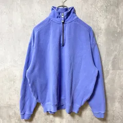 KIRKLAND　カークランド　長袖ハーフジップスウェット　トレーナー　ブルー　無地　ハイネック　秋冬服　Mサイズ　古着【値引き交渉OK！】のサムネイル