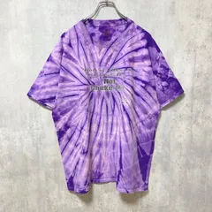 Hanes ヘインズ　半袖プリントTシャツ　クルーネック　タイダイ柄　紫　パープル　ビックシルエット　XLサイズ　古着【値引き交渉OK！】