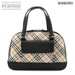 未使用 展示品 バーバリー BURBERRY ノバチェック ミニ ボストン ハンド バッグ キャンバス レザー ベージュ ブラック 90316658