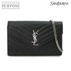 未使用 展示品 サンローラン SAINT LAURENT カサンドラ クラシック チェーン ウォレット 長財布 レザー ブラック 377828 90321877のサムネイル