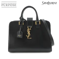 新品同様 サンローラン SAINT LAURENT ベイビー カバス 2way ハンド ショルダー バッグ レザー ブラック 568853 90322787