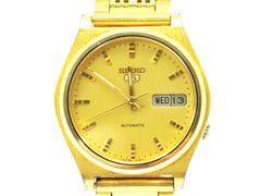 SEIKO 5 自動巻き時計 ゴールドカラー - メルカリ