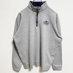 AHEAD　ハーフジップスウェット/トレーナー　ワンポイント　刺繍ロゴ　灰色　霜降りグレー　ハイネック　Mサイズ　古着【値引き交渉OK！】
