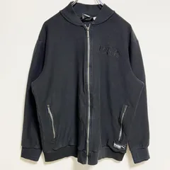 PUMA プーマ　長袖ロゴ刺繍ジップブルゾン　ジャンパー　スポーティー　ブラック　黒　Lサイズ　古着【値引き交渉OK！】