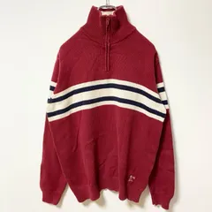 TOMMY JEANS トミージーンズ　長袖ハーフジップニット　セーター　ハイネック　ワンポイント刺繍　Sサイズ　古着【値引き交渉OK！】のサムネイル