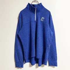 Champion　チャンピオン　長袖ハーフジップスウェット　トレーナー　ワンポイント刺繍　青　秋冬服　XLサイズ　古着【値引き交渉OK！】