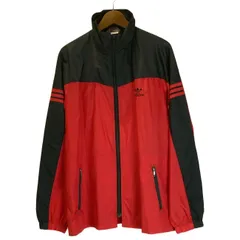 【中古】　adidas　ナイロンジャンパー　80s vintage　80年代　ウインドブレーカー　アウター　ハイネック　フルジップ　バイカラー　無地　ワンポイント　ブランドロゴ　トレフォイル　刺しゅう　日本製　スポーツ　古着　/1301のサムネイル