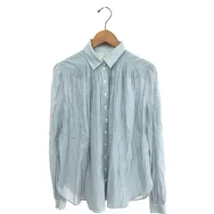 SAINT LAURENT PARIS サンローランパリ 長袖シャツ サイズ:36 ピンストライプ/プリーツ    ブルー レディース / 240001201933のサムネイル