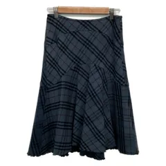 Burberry Blue Label(バーバリーブルーレーベル) スカート サイズ38 M レディース美品  - ブルーグレー×黒×ボルドー ひざ丈/チェック柄