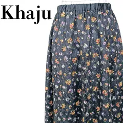 【日本製】Khaju カージュ 小花柄フレアスカート レース ブラック ウエストゴム 【000037】のサムネイル