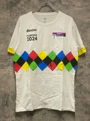 KC582 サンティーニ Santini 2024 Uci Gravel World Championships - T-shirt Tシャツ 白 Lのサムネイル