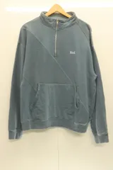 【中古】 HUF メンズスウェット L ハーフジップ スウェット HUF L 青 ブルー ロゴ