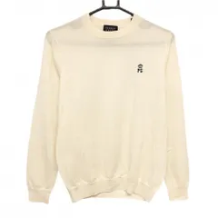 【超美品】パーリーゲイツ セーター 白 胸ロゴワッペン ウール100%  メンズ 4(M) ゴルフウェア PEARLY GATES