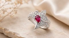 ハートルビー0.91ct ダイヤモンド0.55ct K18 リング - メルカリ