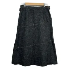 HANAE MORI(ハナエモリ) ロングスカート サイズ40 M レディース美品  - 黒 デニム/スタッズのサムネイル