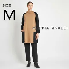 【新品タグ付】MARINA RINALDIマリナリナルディ VOYAGE 大きいサイズ カラッサジャージー バイカラー チュニックワンピース M キャメル×黒ブラック 【古着】【中古】【送料無料】のサムネイル
