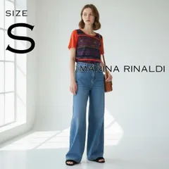 【美品】MARINA RINALDIマリナリナルディ マリナスポーツ コットン製 ネイティブ柄 切り替え半袖カットソー S オレンジ 【古着】【中古】【送料無料】のサムネイル