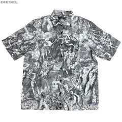 DIESEL ディーゼル 新品 オールオーバープリント 半袖 シャツ 00SIK6 0HAXE 9XXA モノトーン レディース C-FRY SHIRT オーバーサイズ 総柄シャツ 並行輸入品のサムネイル