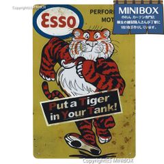 [2026 년 신작] ESSO TIGER (YELLOW) 에소 타이거 A4 사이즈 사인 플레이트 사인 보드 메탈 사인 레트로 잡화 아메리칸 잡화 차고 브리키 틴 간판 [익명 배송 고양이 포스 무료 배송] [MINIBOX 영업 제작 공방 정규 판매점]