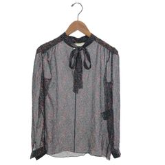 美品】サンローランパリ 13AW ローズ柄 ボウタイブラウス F34 シルク混 