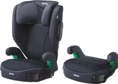 Aprica(アップリカ) ジュニアシート ブースターシート シートベルト固定 ライドクルー AB 3歳半頃～12歳頃まで R129適合 カップホルダー付 背もたれ取り外し可 (ネイビー) 【2025年モデル】 2216397 展示品/送料無料/激安のサムネイル