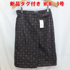 S171【新品タグ付き】エムシーエム（MCM）総柄　ヴィセトス柄　膝丈ラップスカート　9号　/10のサムネイル