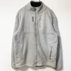 Reebok リーボック　長袖フリースジャケット　ワンポイントロゴ刺繍アウター　ハイネック　ホワイト　Sサイズ　古着【値引き交渉OK！】