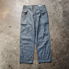 BONCOURA 43 Cargo Pants Dungaree Cotton Linen Indigo 32 ボンクラ カーゴパンツ コットンリネン ダンガリー インディゴのサムネイル