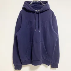 PUMA　プーマ　長袖立体ロゴパーカー　スウェットフーディ　シンプル　ネイビー　秋冬服　Sサイズ　古着【値引き交渉OK！】
